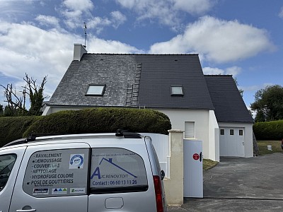 Hydrofuge coloré sur toiture